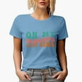 thumbnail image 1 of Funny On My Husband's Last Nerve Quote for Wife, Groovy Retro Wavy Text Merch Gift, Baby Blue T-Shirt, Medium, 1 of 5