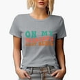 thumbnail image 1 of Funny On My Husband's Last Nerve Quote for Wife, Groovy Retro Wavy Text Merch Gift, Heather Grey T-Shirt, 2XL, 1 of 5