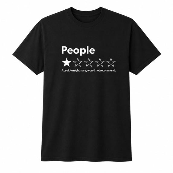 Funny One Star People Review Graphic T-Shirt, Unisex Short Sleeve Tee