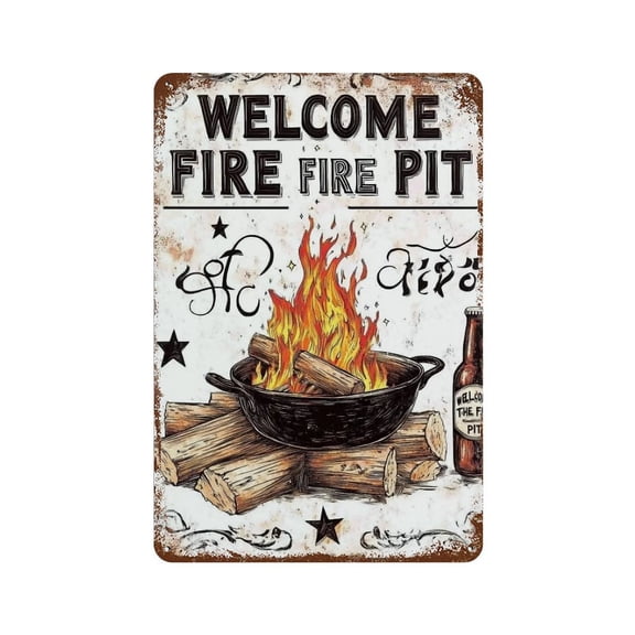 Funny Open Flames Backyard Camping (4) Vintage Iron Art Metal Tin Sign Poster Modern Home Decor Retro Posters Coffee Club Bar Shop Decorations Style 30x20cm
