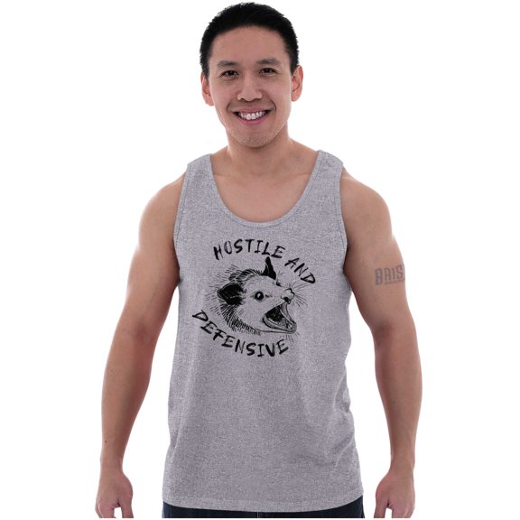 Funny Opossum Hostile Defensive Tank Top T Shirts Men Women Brisco Brands M