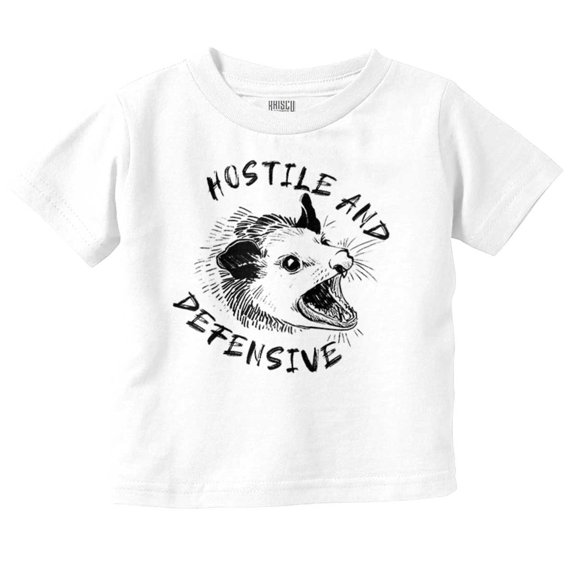 Funny Opossum Hostile Defensive Toddler Boy Girl T Shirt Infant Toddler Brisco Brands 6M