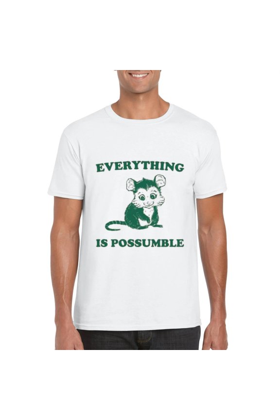 Funny Opossum Meme Shirt Everything Is Possumble Cute T-Shirt, for men & women, up to size 5XL