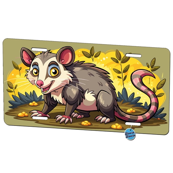 Funny Opossum Metal Novelty License Plate