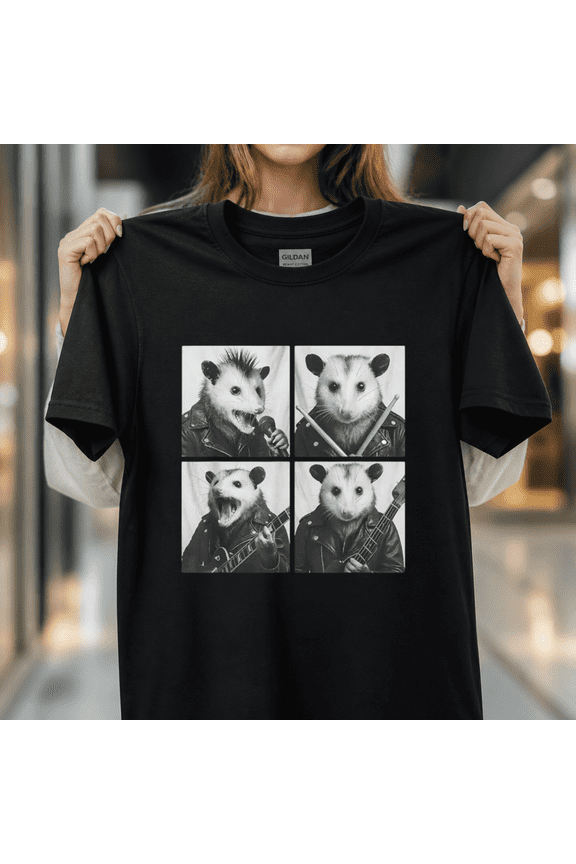 Funny Opossum Musicians Animals Rock Music Emo Punk Band Concert Unisex T-Shirt, S-5XL