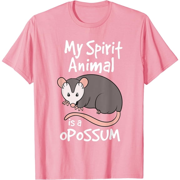 Funny Opossum My Spirit Animal Is a Opossum Unisex T-Shirt for Men Women Kids Toddler,Light Pink Color,Size 5XL