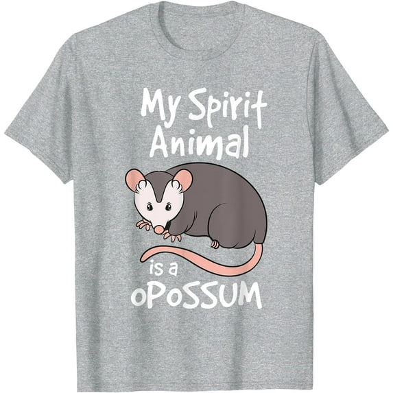 Funny Opossum My Spirit Animal Is a Opossum Unisex T-Shirt for Men Women Kids Toddler,Sport Grey Color,Size YM