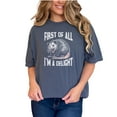 thumbnail image 1 of Funny Opossum T-Shirt, First Of All I'm A Delight Shirt, Humorous Animal Graphic Tee, Cute Sarcastic Possum Top, Wildlife Lover Gift, Denim Comfort Colors T-Shirt, Small, 1 of 1