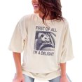 thumbnail image 1 of Funny Opossum T-Shirt, Graphic Possum Tee, First Of All I'm A Delight Shirt, Humorous Animal Print Top, Casual Wear Gift Idea, Ivory Comfort Colors T-Shirt, Large, 1 of 1