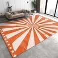 thumbnail image 1 of Funny Orange Area Rugs, Sun Sunrise Stars White Stripes Print Large Rug, Indoor Non-Slip Kids Rugs, Machine Washable Breathable Durable Carpet For Front Entrance Floor Decor 2x3ft, 1 of 6