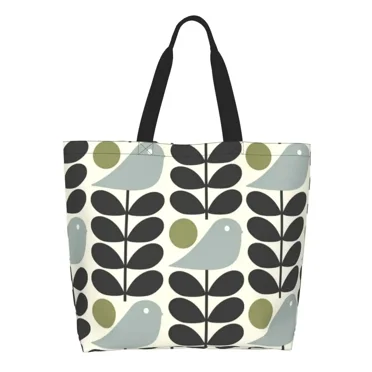 Handmade Orla Kiely Style Orange Multicolor Stem Tote Bag – Shoulder Bag – UK