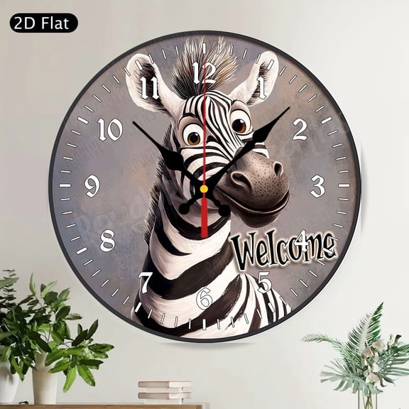 Funny Ostrich I'm Okay Round Wall Clock Silent Non-Ticking Cartoon Animal Decor