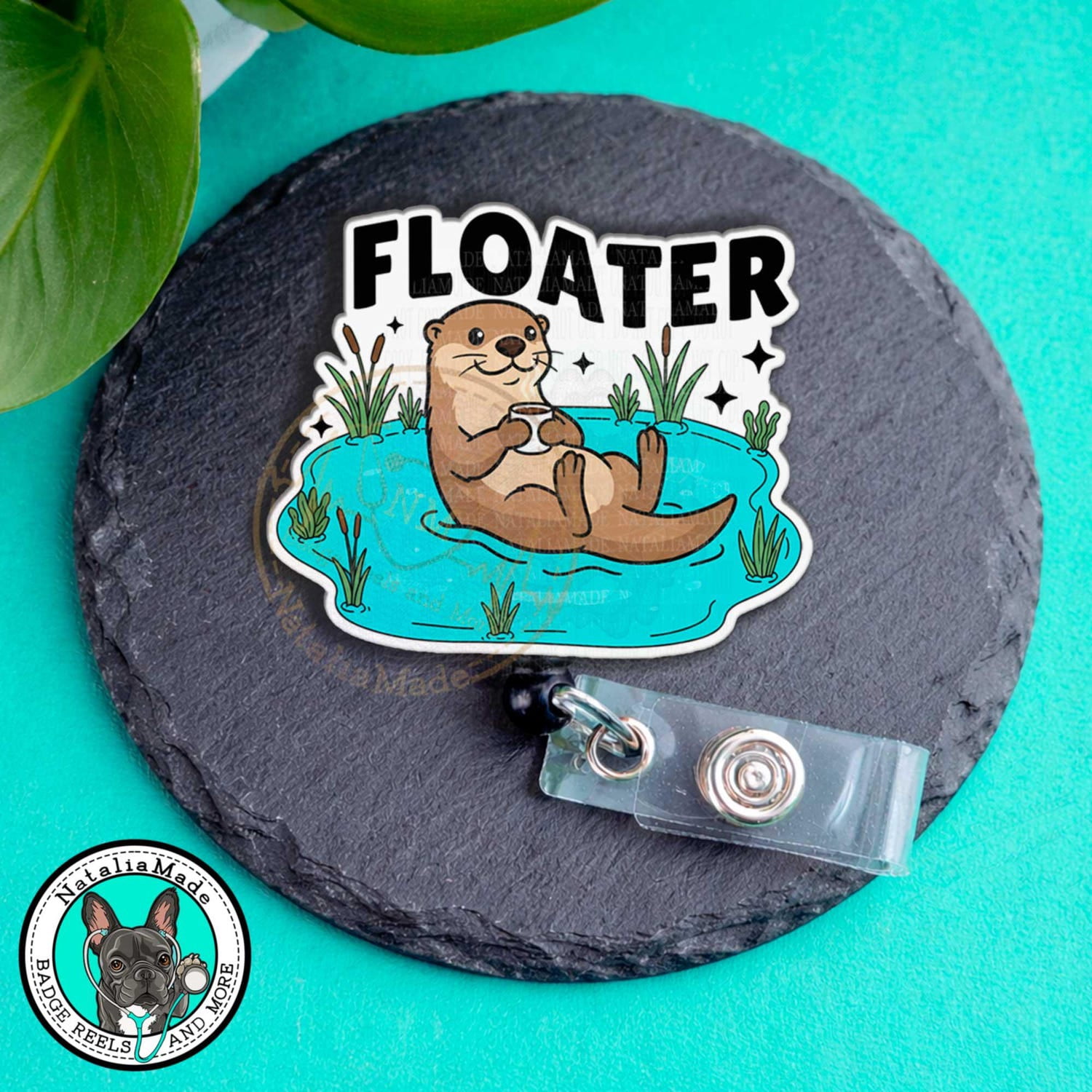 Floating Badge Funny Otter Badge Reel, Floater Float Nurse Float Pool Retractable ID ...