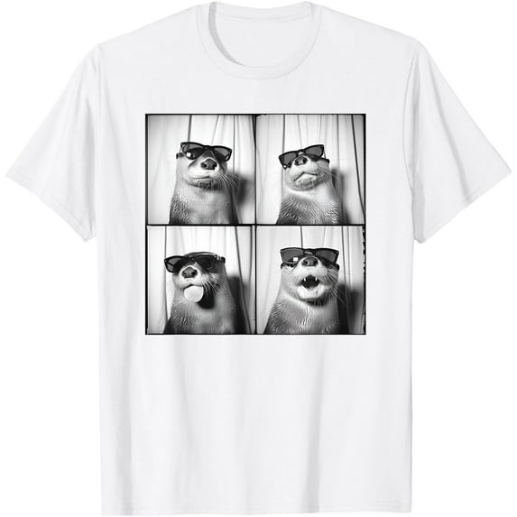 Funny Otter In Sunglasses Sea Otters Lover Softstyle Unisex T-Shirt,White Color,Size 2T
