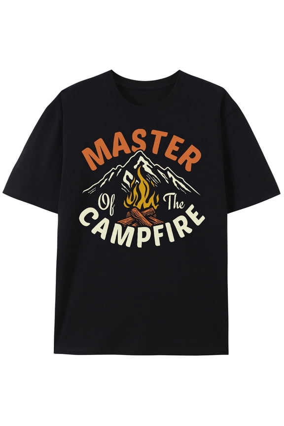 Funny Outdoor Camping Gifts Men Master Of Campfire T-Shirt, Gift Camp Hiking Trip Lover, Cool Vintage Tshirt for Friends And Family
