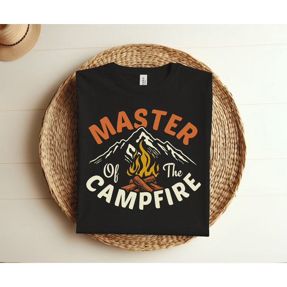 Funny Outdoor Camping Gifts for Men & Women, Master of Campfire T-shirt, Hiking Trip Lover Gift