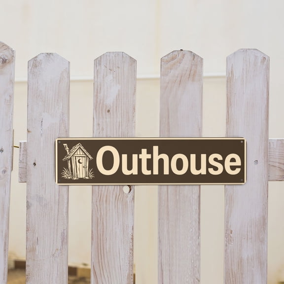 Funny Outhouse Bathroom Metal Tin Sign For Home Bar Man Cave And Kitchen Wall Decor 4x16 Inch