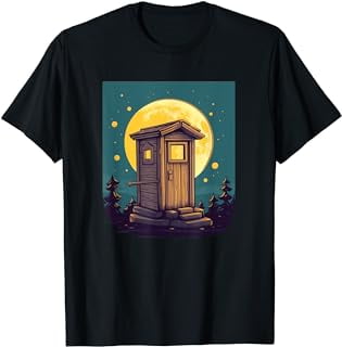 Funny Outhouse Toilet with full Moon T-Shirt - Walmart.com