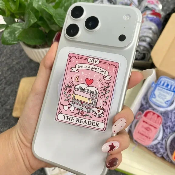 Funny Overthinking Phone Grip, Skeleton Meme Aesthetic Phone Holder, Anxiety Humor Gift E-Reader Grip Accessory