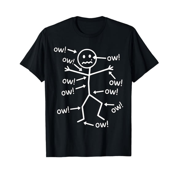 Funny Ow Ow Ow Ow Saying Body Pain Character Humor Sarcastic T-Shirt