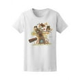 thumbnail image 1 of Funny Owls On The Autumn Tree T-Shirt Women -Image by Shutterstock, Female XX-Large, 1 of 2
