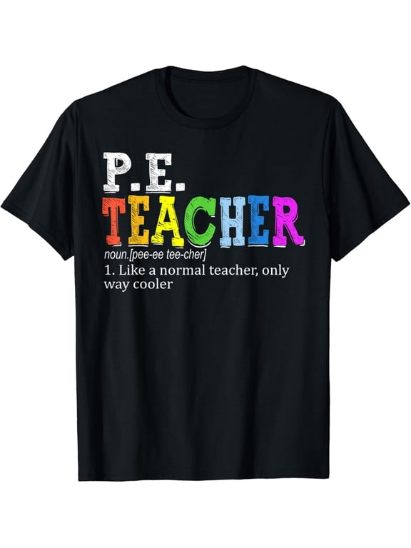 Funny P.E. Teacher Definition Graphic T-Shirt Retro Physical Education Coach Appreciation Gift Men Women Unisex Short Sleeve Tee