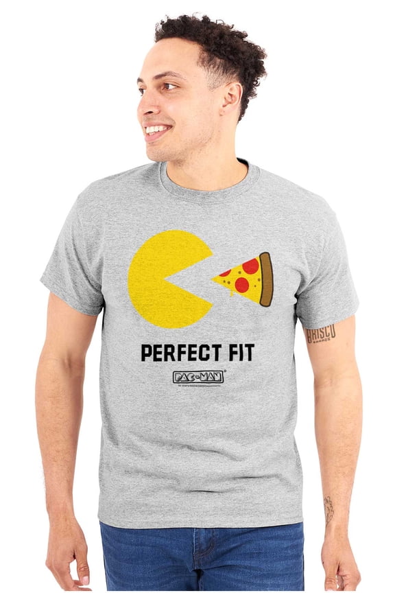 Funny PACMAN Perfect Fit Pizza Unisex Plus Size Graphic Tee Brisco Brands 2X