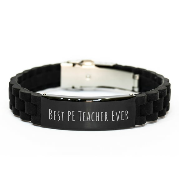 Funny PE Teacher Gifts - Best Pe Teacher Ever Glide lock Clasp Birthday Unique Gift for Men from Women, Coworkers, Family, or Friends