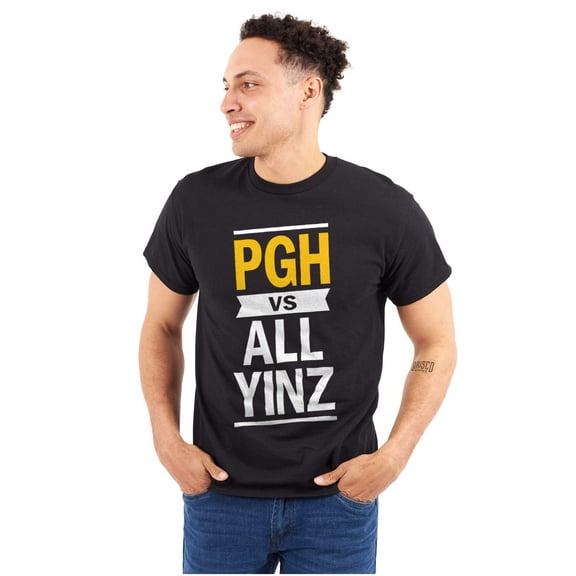 Funny PGH Pennsylvania Vs All Yinz Men's Graphic T Shirt Tees Brisco Brands S