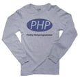 thumbnail image 1 of Funny PHP Pretty Hot Programmer Developer Men's Long Sleeve Grey T-Shirt, 1 of 2