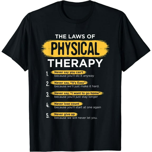 Funny PT Physical Therapy Gift Therapist Month T-Shirt Black Small