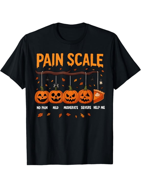 Funny Pain Scale Pumpkin Trauma Nurse Halloween Unisex T-Shirt