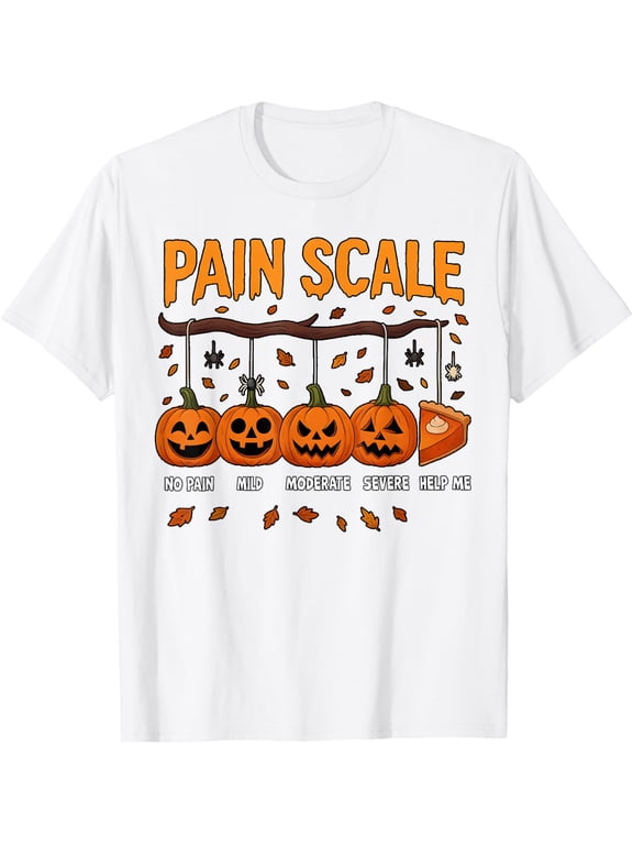 Funny Pain Scale Pumpkin Trauma Nurse Halloween Unisex T-Shirt