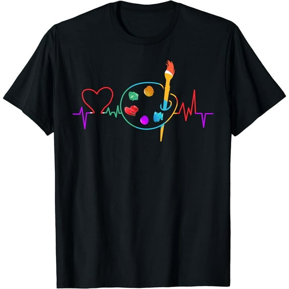 Funny Paint Palette Brush Artist Painter Gift Women T-Shirt Black Small