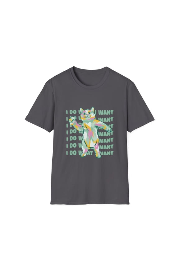 Funny Paint Splatter Dancing Cat Graphic Novelty Tee