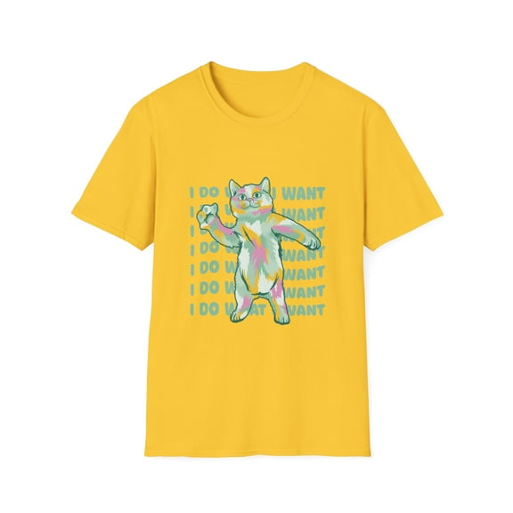 Funny Paint Splatter Dancing Cat Graphic Novelty Tee