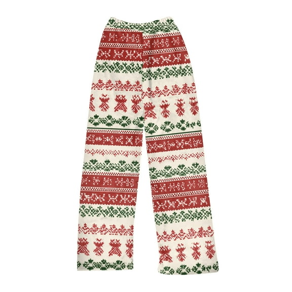 MLQIDK Funny Pajama Pants 2025 Lounge Wide Leg Santa Xmas Tree Snowflake Pj Pants Comfy Christmas Pajama Pants Soft Drawstring Sleep Funny Bottoms