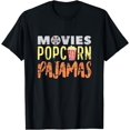 Funny Pajama Party Movies Night Gift Snack Popcorn T Shirt Men