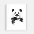 thumbnail image 1 of Funny Panda - Illustration Humor Animal Wildlife Pop Art Modern Art Sketch White Framed Wall Art Print 12 x 16 inches, 1 of 1