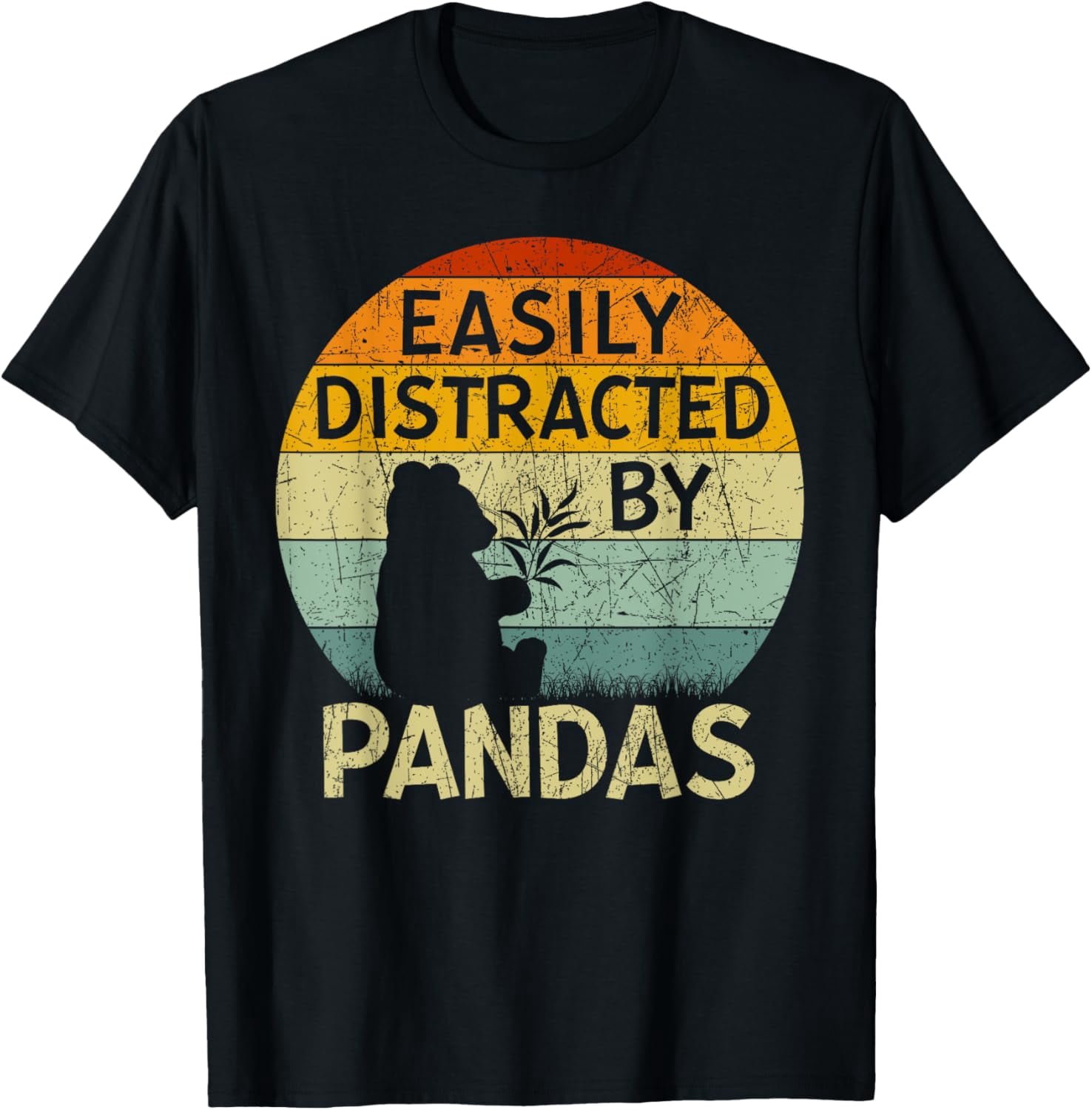 Funny Panda Lovers Easily Distracted By Pandas T-Shirt men and women ...