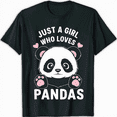 thumbnail image 1 of Funny Panda Lovers Gift Just A Girl Who Loves Pandas Girls T-Shirt, 1 of 5