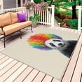 thumbnail image 1 of Funny Panda Outdoor Rug 4x6 Ft, Non Slip Washable Area Rug, Rainbow Abstract Animals Patio Rugs Carpet Runner, Large Floor Mat for Indoor/Outdoor Deck Porch Camping, 1 of 8