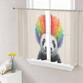 thumbnail image 1 of Funny Panda Sheer Curtains 45 Inch Length 2 Panels for Living Room, Rainbow Abstract Animals Voile Kitchen Curtain Set, Luxury Privacy Drapes Window Treatment for Bedroom, 1 of 7