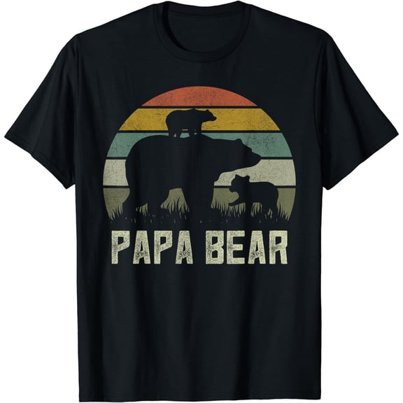 Funny Papa Bear Shirts, Cub 2 Kids Fathers Day Grandpa T-Shirt
