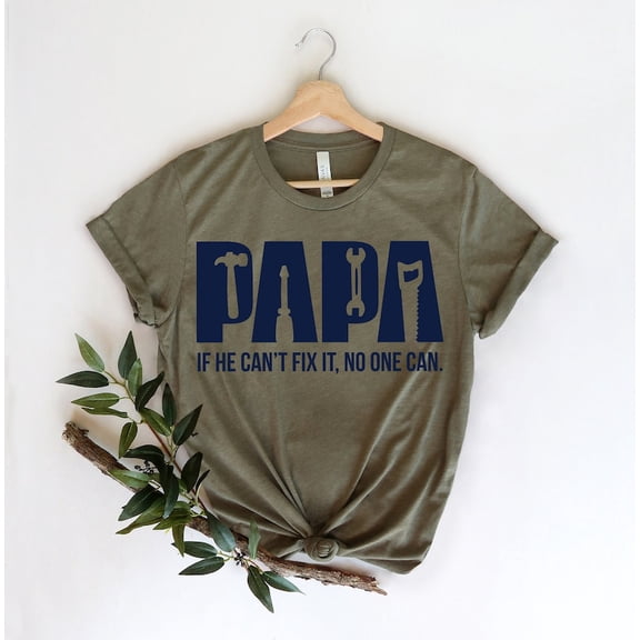 Funny Papa Birthday T-Shirt, Fixer of Things Papa Shirt, Father’s Day Tool Box Shirt, Gift for Papa