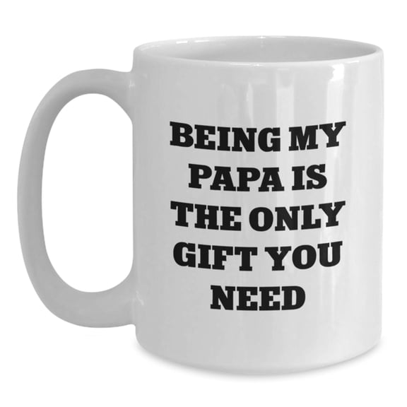 Funny Papa Gifts from Men, White Coffee Mugs for Papa, Christmas Unique Gifts