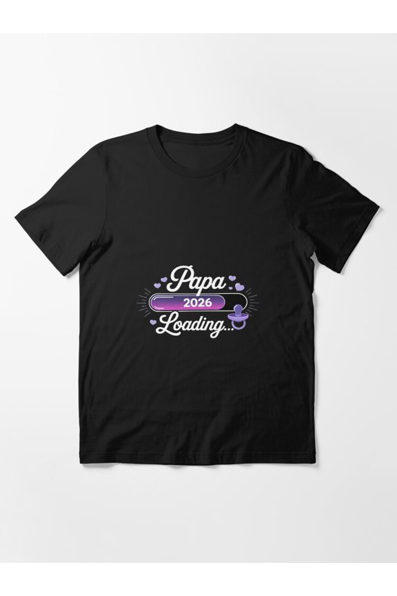 Funny Papa Loading 2026 Please Wait Baby Boy Girl Reveal Gift Unisex T-Shirt up to Size 5XL