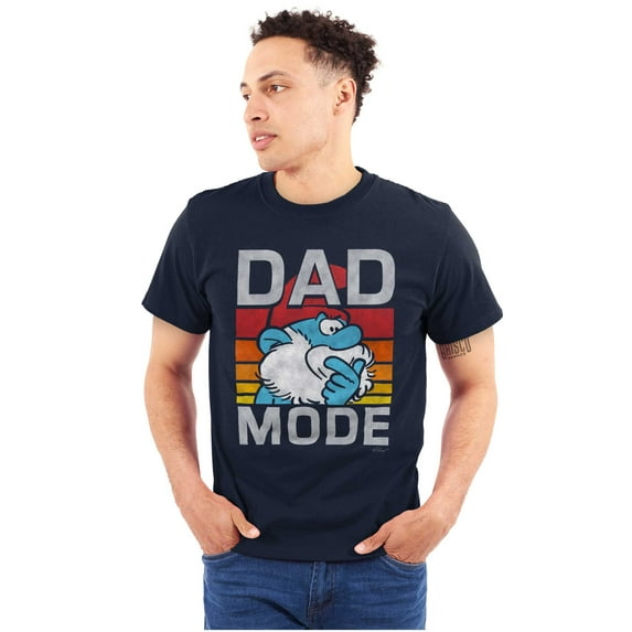 Funny Papa Smurf Cartoon Dad Mode Men's Graphic T Shirt Tees Brisco Brands S