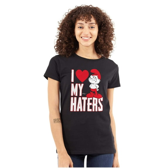Funny Papa Smurf I Heart My Haters Women's T Shirt Ladies Tee Brisco Brands S