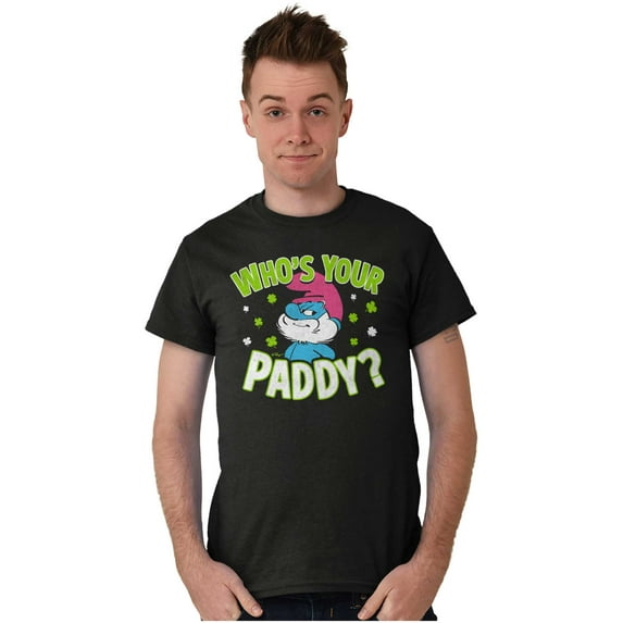 Funny Papa Smurf Who's Your Paddy Men's Graphic T Shirt Tees Brisco Brands S